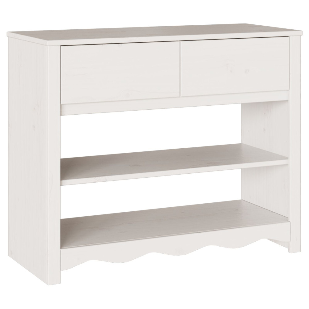 Produktbild för Konsolbord med låda Drammen Vit 89,5 x 37 x 73 cm Massiv furu