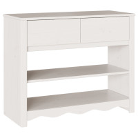 Produktbild för Konsolbord med låda Drammen Vit 89,5 x 37 x 73 cm Massiv furu