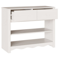 Produktbild för Konsolbord med låda Drammen Vit 89,5 x 37 x 73 cm Massiv furu