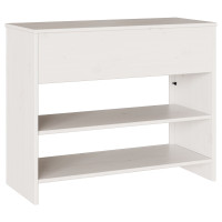 Produktbild för Konsolbord med låda Drammen Vit 89,5 x 37 x 73 cm Massiv furu