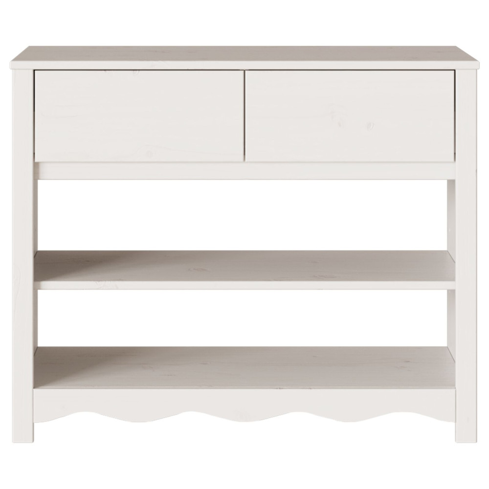 Produktbild för Konsolbord med låda Drammen Vit 89,5 x 37 x 73 cm Massiv furu