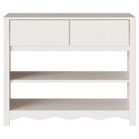 Produktbild för Konsolbord med låda Drammen Vit 89,5 x 37 x 73 cm Massiv furu