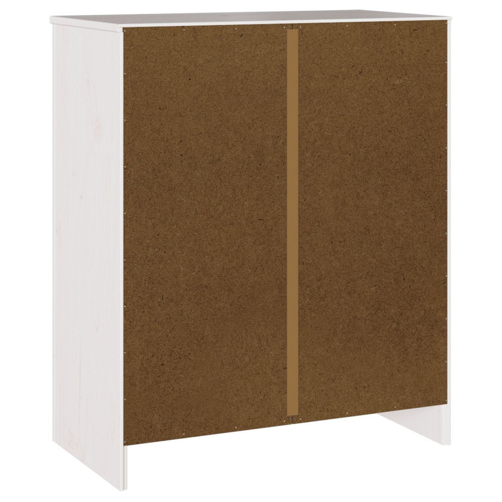 Produktbild för Kommode med låda Drammen Vit 76,5 x 40 x 91 cm Massivt tallträ
