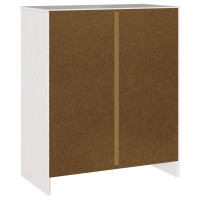 Produktbild för Kommode med låda Drammen Vit 76,5 x 40 x 91 cm Massivt tallträ