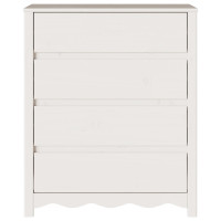 Produktbild för Kommode med låda Drammen Vit 76,5 x 40 x 91 cm Massivt tallträ