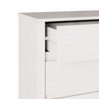 Produktbild för Kommode med låda Drammen Vit 76,5 x 40 x 91 cm Massivt tallträ