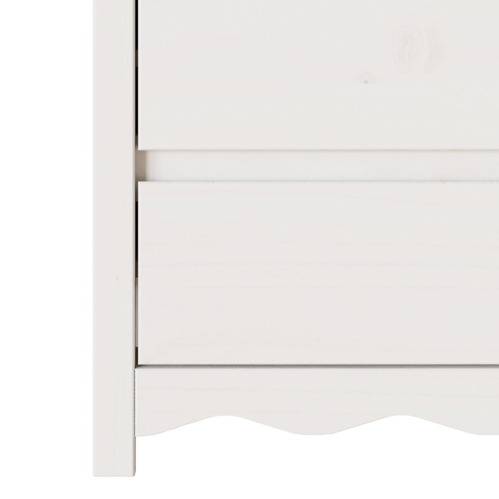 Produktbild för Kommode med låda Drammen Vit 76,5 x 40 x 91 cm Massivt tallträ