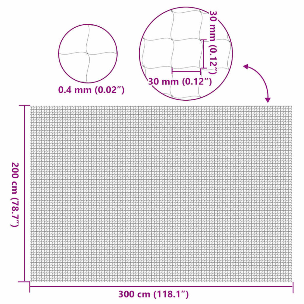Produktbild för Katnät transparent 3x2 m nylon