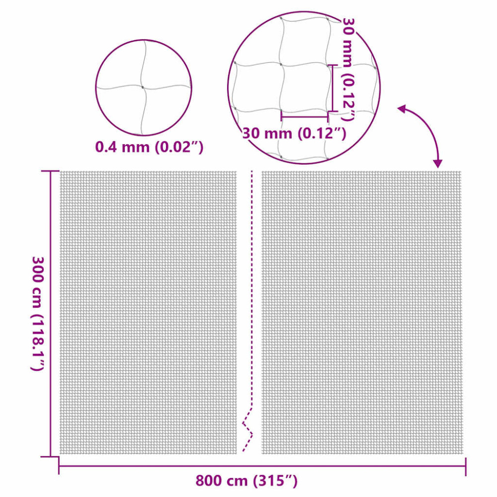 Produktbild för Katnät transparent 8x3 m nylon
