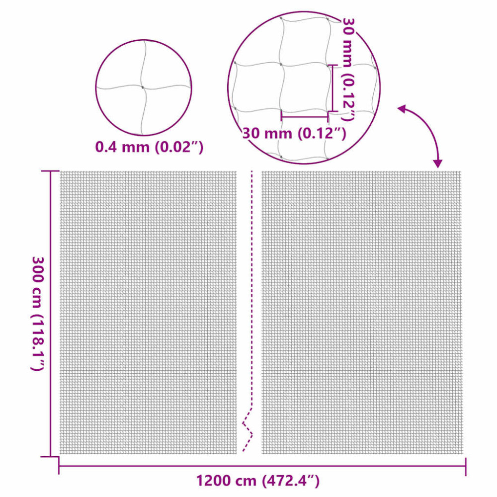 Produktbild för Katnät transparent 12x3 m nylon