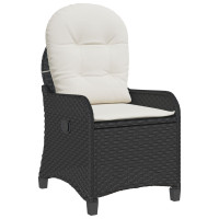 Produktbild för Reclinerfåtölj med kudde Svart 56 x 66 x 95 cm konstrotting