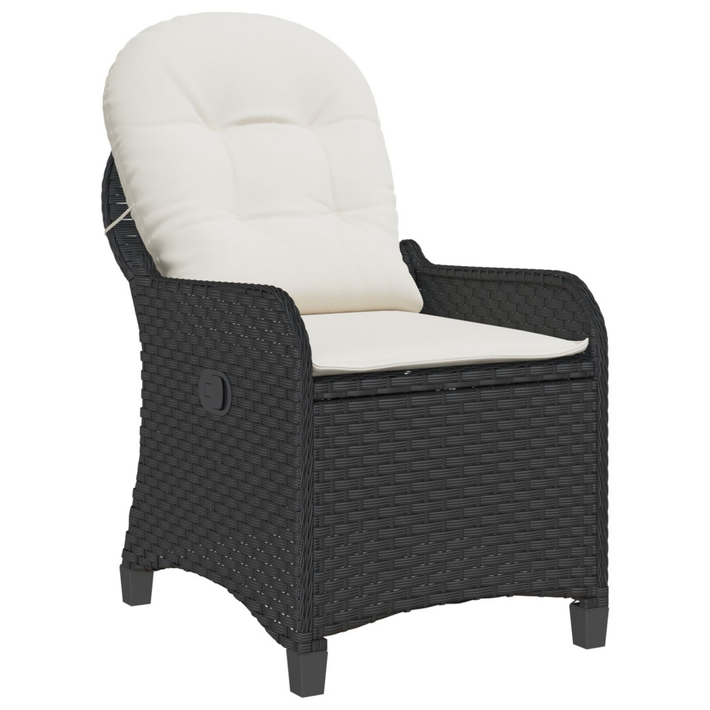 Produktbild för Reclinerfåtölj med kudde Svart 56 x 66 x 95 cm konstrotting