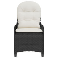 Produktbild för Reclinerfåtölj med kudde Svart 56 x 66 x 95 cm konstrotting