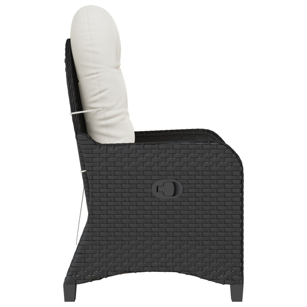 Produktbild för Reclinerfåtölj med kudde Svart 56 x 66 x 95 cm konstrotting