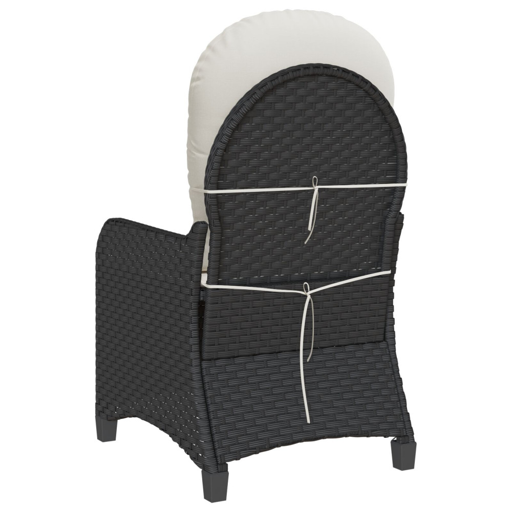 Produktbild för Reclinerfåtölj med kudde Svart 56 x 66 x 95 cm konstrotting