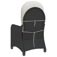 Produktbild för Reclinerfåtölj med kudde Svart 56 x 66 x 95 cm konstrotting