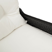Produktbild för Reclinerfåtölj med kudde Svart 56 x 66 x 95 cm konstrotting