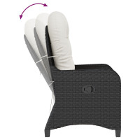 Produktbild för Reclinerfåtölj med kudde Svart 56 x 66 x 95 cm konstrotting