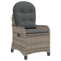 Produktbild för Reclinerfåtölj med kudde Grå 56 x 66 x 95 cm konstrotting
