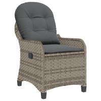 Produktbild för Reclinerfåtölj med kudde Grå 56 x 66 x 95 cm konstrotting