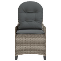 Produktbild för Reclinerfåtölj med kudde Grå 56 x 66 x 95 cm konstrotting