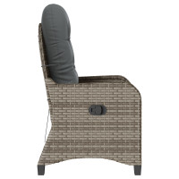 Produktbild för Reclinerfåtölj med kudde Grå 56 x 66 x 95 cm konstrotting
