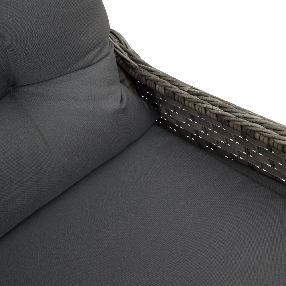 Produktbild för Reclinerfåtölj med kudde Grå 56 x 66 x 95 cm konstrotting