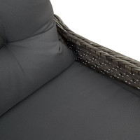 Produktbild för Reclinerfåtölj med kudde Grå 56 x 66 x 95 cm konstrotting