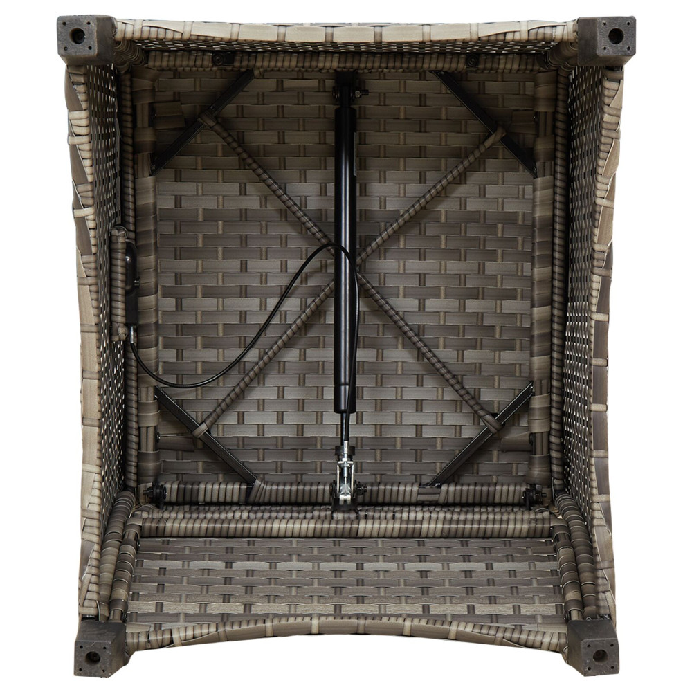 Produktbild för Reclinerfåtölj med kudde Grå 56 x 66 x 95 cm konstrotting