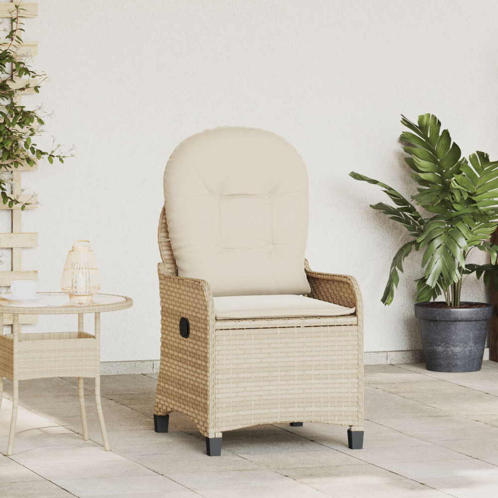 Produktbild för Reclinerfåtölj med kudde Beige 56 x 66 x 95 cm konstrotting