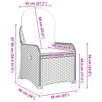 Produktbild för Reclinerfåtölj med kudde Beige 56 x 66 x 95 cm konstrotting