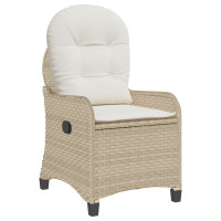 Produktbild för Reclinerfåtölj med kudde Beige 56 x 66 x 95 cm konstrotting