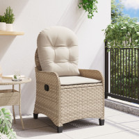 Produktbild för Reclinerfåtölj med kudde Beige 56 x 66 x 95 cm konstrotting