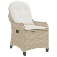Produktbild för Reclinerfåtölj med kudde Beige 56 x 66 x 95 cm konstrotting
