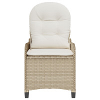 Produktbild för Reclinerfåtölj med kudde Beige 56 x 66 x 95 cm konstrotting