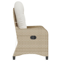 Produktbild för Reclinerfåtölj med kudde Beige 56 x 66 x 95 cm konstrotting