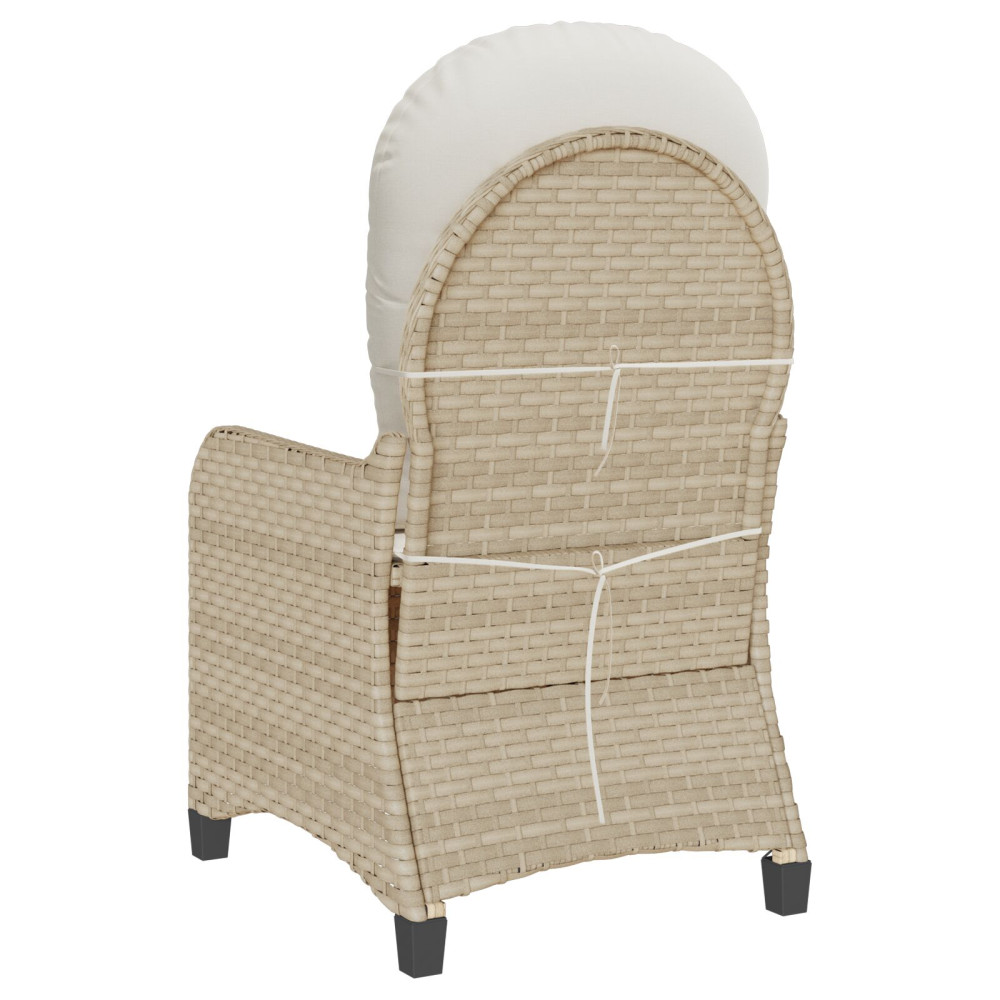 Produktbild för Reclinerfåtölj med kudde Beige 56 x 66 x 95 cm konstrotting