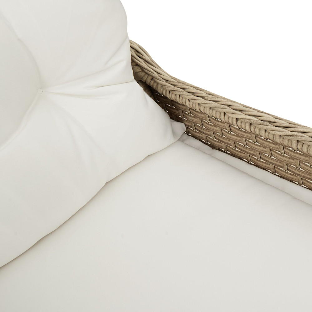 Produktbild för Reclinerfåtölj med kudde Beige 56 x 66 x 95 cm konstrotting