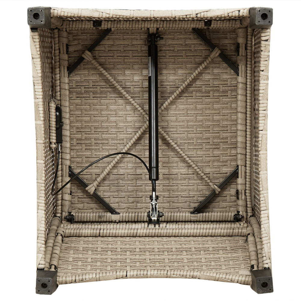Produktbild för Reclinerfåtölj med kudde Beige 56 x 66 x 95 cm konstrotting