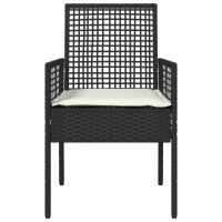 Produktbild för Trädgård Stol 2 pcs Svart 55 x 53 x 85 cm konstrotting