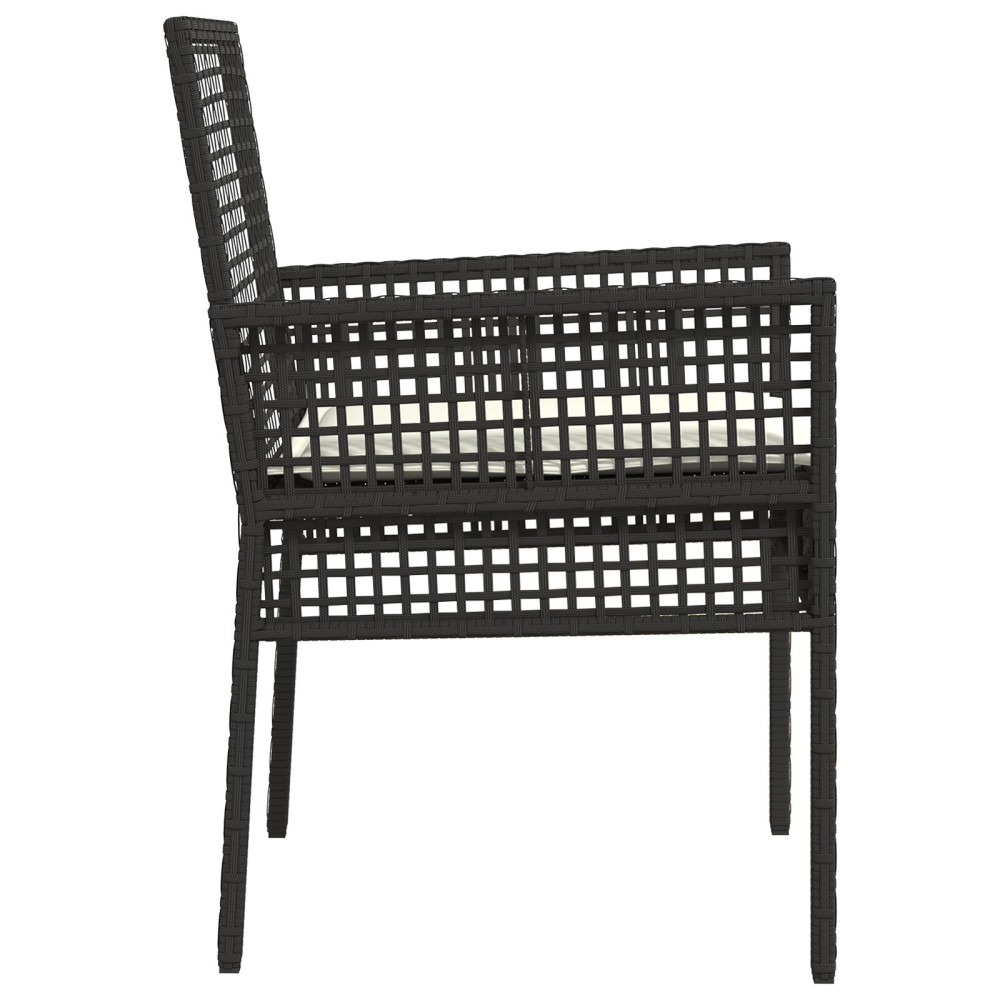 Produktbild för Trädgård Stol 2 pcs Svart 55 x 53 x 85 cm konstrotting