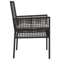 Produktbild för Trädgård Stol 2 pcs Svart 55 x 53 x 85 cm konstrotting