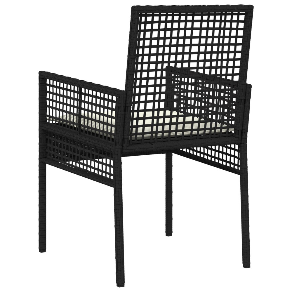 Produktbild för Trädgård Stol 2 pcs Svart 55 x 53 x 85 cm konstrotting