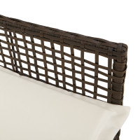 Produktbild för Trädgård Stol med kudde 2 pcs Brun 55 x 53 x 85 cm konstrotting
