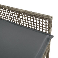 Produktbild för Trädgård Stol med kudde 2 pcs Grå 55 x 53 x 85 cm konstrotting