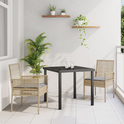 vidaXL Trädgård Stol 2 pcs Beige 55 x 53 x 85 cm konstrotting