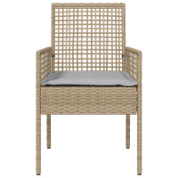Produktbild för Trädgård Stol 2 pcs Beige 55 x 53 x 85 cm konstrotting