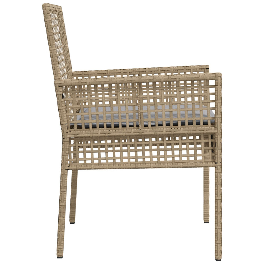 Produktbild för Trädgård Stol 2 pcs Beige 55 x 53 x 85 cm konstrotting