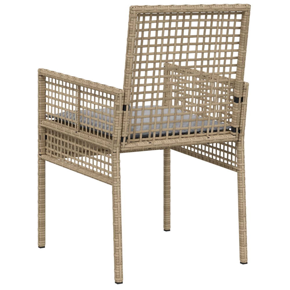 Produktbild för Trädgård Stol 2 pcs Beige 55 x 53 x 85 cm konstrotting