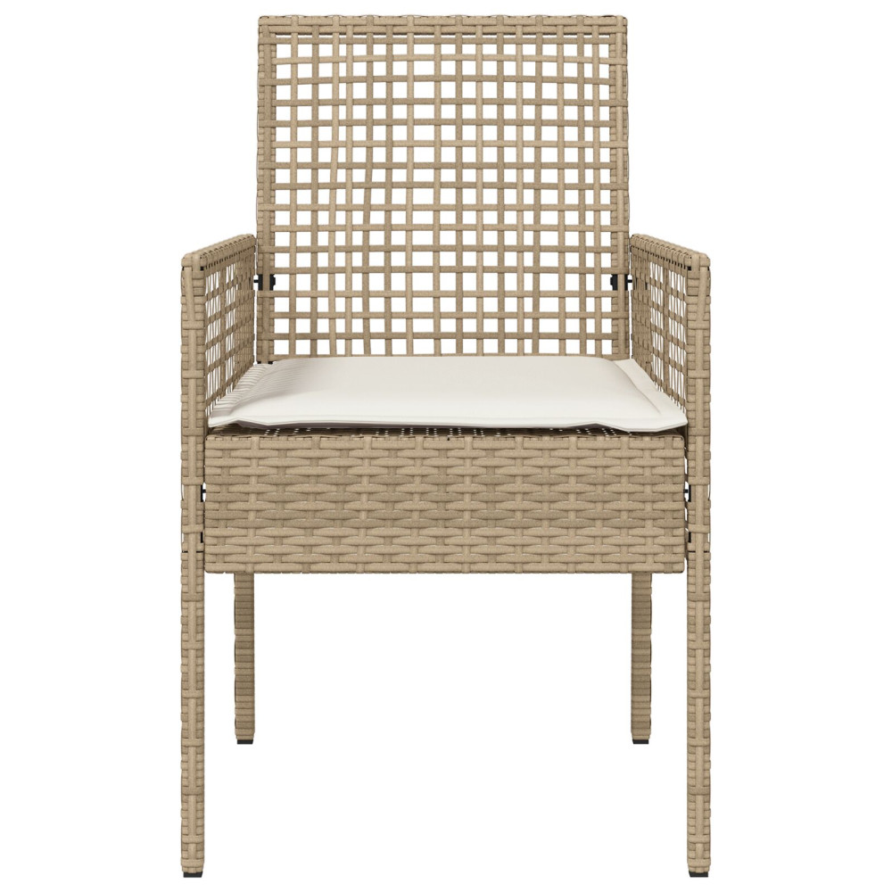 Produktbild för Trädgård Stol 2 pcs Beige 55 x 53 x 85 cm konstrotting